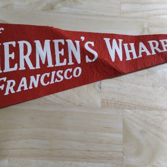 Vintage 60s Fishermen's Wharf SF Pennant Flag - Picture 4 of 7